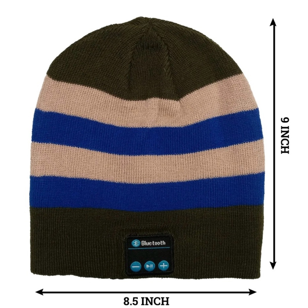 NWT Bluetooth Beanie in Blue/Khaki